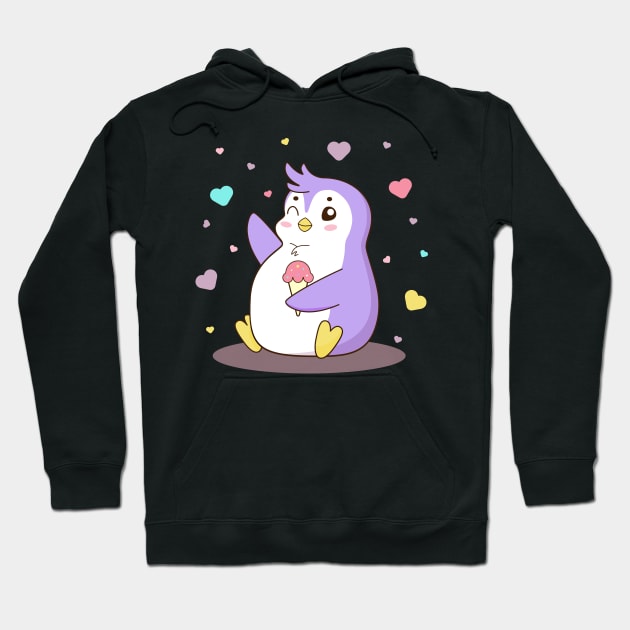 Cute penguin Hoodie by Saya Raven